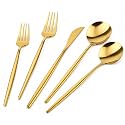Gold Silverware Set for 8, 40 Piece Stainless Steel Flatware Cutlery Set
