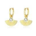 Gold Small Hoop Earrings for Wome | 14K Gold Plated Dainty Small Huggie Earrings S925 Sterling Silver Post Lightweight Drop/Dangle Huggie Earrings