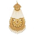 Gold-Toned Pasa Jhumar with Pearl Strands and Crystal Embellishments