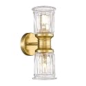 Gold Wall Sconces, HWH Single Wall Vanity Light Fixture for Bathroom Living Room Bedroom, Bathroom Wall Sconces with Bell-Shaped Clear Glass, Gold Finish, 5HZG106B-2W BG