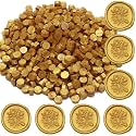 Gold Wax Seal Beads, 400Pcs Sealing Wax Beads, Octagon Wax Sealing Beads, Gold Sealing Wax Beads Set for Wax Seal Stamp, Letter Sealing (Gold)