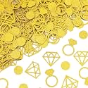 Gold Wedding Confetti -Bridal Shower Decorations Diamond Ring Circle Glitter Engagement Decor for Engagement Bachelorette Engagement Party and Wedding Decor (30g, 1.05oz)