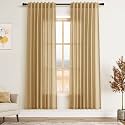 Gold Yellow Linen Curtains 72 Inch Length