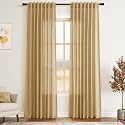 Gold Yellow Linen Curtains 84 Inch Length
