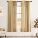 Gold Yellow Linen Curtains for Living Room