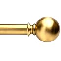 Golde Curtain Rods for Windows 18 to 45 inches,1 Inch Modern Metal Drapery Rods,Adjustable Heavy Duty Curtain Pole with Round Finials(18"-45"Warm Golden)