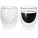 Golden bird Heat Resistant Double Wall Glass Coffee Mugs Clear Insulated Coffee Glass, Cappuccino Cups, Latte Cups, Beverage Glasses (250 Ml Cups, 2)
