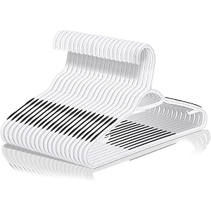 golden bird plastic hangers for clothes hanger wardrobe storage organizer durable coat hanger with shoulder grooves ideal for everyday use on cloth black gripped 50