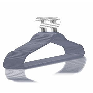 golden bird plastic hangers heavy duty dry wet clothes hangers with non-slip pads space saving hanger super lightweight organizer grey 10 count