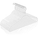 Golden Bird Plastic Hangers Heavy Duty Dry Wet Clothes Hangers with Non-Slip Pads Space Saving Hanger Super Lightweight Organizer (White, 50 Count)