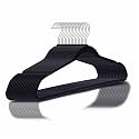 Golden bird Plastic Hangers Heavy Duty Dry Wet Clothes Hangers with Non-Slip Pads Space Saving Hanger Super Lightweight Organizer (Black, 30)