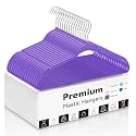 Golden bird Plastic Hangers Heavy Duty Dry Wet Clothes Hangers with Non-Slip Pads Space Saving Hanger Super Lightweight Organizer (Purple, 30.00)