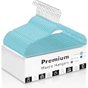 Golden bird Plastic Hangers Heavy Duty Dry Wet Clothes Hangers with Non-Slip Pads Space Saving Hanger Super Lightweight Organizer (Aqua, 20)