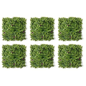 golden cart artificial wall grass for home decoration 6 pcs i grass mat for wall i vertical garden artificial wall plants green amp purple design 50cm x 50cm x 5cm pack of 6