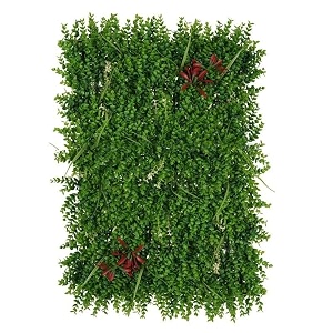 artificial wall grass for home decoration 3 pcs i grass mat for wall i vertical garden artificial plants green red amp purple 60cm x 40cm x 8cm plastic pack of 3