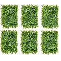 Golden Cart Artificial Wall Grass for Home Decoration (6 Pcs) I Grass Mat for Wall I Vertical Garden Artificial Plants (Natural Green, 60cm X 40cm X 8cm, Plastic, Pack of 6)