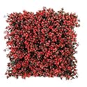 Artificial Wall Grass for Home Decoration (6 Pcs) I Grass Mat for Wall I Vertical Garden Artificial Plants (Red, 50cm X 50cm X 8cm, Plastic, Pack of 6)