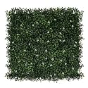 Artificial Wall Grass for Home Decoration (14 Pcs) I Grass Mat for Wall I Vertical Garden Artificial Plants (Lemon Green White Flowers Design, 50cm X 50cm X 5cm, Plastic, Pack of 14)