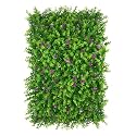 Golden Cart Artificial Wall Grass for Home Decoration (7 Pcs) I Grass Mat for Wall I Vertical Garden Artificial Plants (Leaves Purple Flowers, 60cm X 40cm X 8cm, Plastic, Pack of 7)