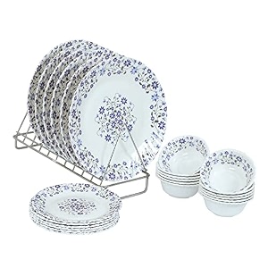 golden fish opel classic melamine round 6 full dinner plates 6 half plates amp 12 veg bowl set mini dinning set pack of 24 opel-1-mds-24