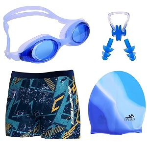 golden girl jmt wear men swimming costume free size 28inch-32inch goggles cap 2 earplug nose clip swimsuit swimming kit