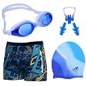 GOLDEN GIRL JMT Wear Men Swimming Costume Free Size (28INCH-32INCH) Goggles Cap 2 EARPLUG Nose Clip Swimsuit Swimming Kit