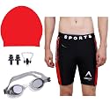 GOLDEN GIRL JMT Wear Men Swimming Costume Free Size (28INCH-32INCH) Goggles Cap 2 EARPLUG Nose Clip Swimsuit Swimming Kit