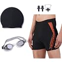 GOLDEN GIRL JMT Wear Men Swimming Costume Free Size (28INCH-32INCH) Goggles Cap 2 EARPLUG Nose Clip Swimsuit Swimming Kit