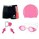 GOLDEN GIRL Men Swimming Costume | Shorts | Trunk Goggles Cap 2 Earplug Nose Clip Swimsuit Swimming Kit