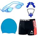 GOLDEN GIRL Men Swimming Costume | Shorts | Trunk Goggles Cap 2 Earplug Nose Clip Swimsuit Swimming Kit