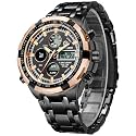 GOLDEN HOUR Luxury Stainless Steel Analog Digital