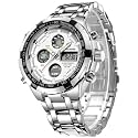GOLDEN HOUR Luxury Stainless Steel Analog Digital