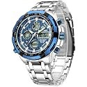 GOLDEN HOUR Luxury Stainless Steel Analog Digital