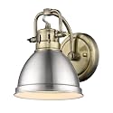 Golden Lighting 3602-BA1 AB-PW Duncan Bath Vanity, 8.25"L x 6.5"W x 8.5"H, Aged Brass with a Pewter Shade