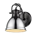 Golden Lighting 3602-BA1 BLK-CH Duncan Bath Vanity, 8.25"L x 6.5"W x 8.5"H, Matte Black with a Chrome Shade