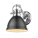 Golden Lighting 3602-BA1 CH-BLK Duncan Bath Vanity, 8.25"L x 6.5"W x 8.5"H, Chrome with a Matte Black Shade- Vanity Lights, Vanity Light, Bathroom Vanity Lights,