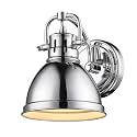 Golden Lighting 3602-BA1 CH Duncan Bath Vanity, 8.25"L x 6.5"W x 8.5"H, Chrome with a Chrome Shade- Bathroom Light Fixtures, Bathroom Vanity Light, Vanity Lights for bathroom