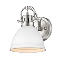 Golden Lighting 3602-BA1 PW-WHT Duncan Bath Vanity, 8.25"L x 6.5"W x 8.5"H, Pewter with a Matte White Shade