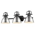 Golden Lighting 3602-BA3 BLK-PW Duncan Bath Vanity, Transitional, Matte Black with Pewter Shades