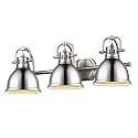 Golden Lighting 3602-BA3 PW-CH Duncan Bath Vanity, Transitional, Pewter with Chrome Shades