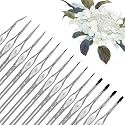 Golden Maple Miniature Paint Brushes, 15PC Model Brushes Micro Detail Paint Brush Set, Fine Detailing for Acrylics, Oils, Watercolors & Paint by Number, Figurine (Silver)