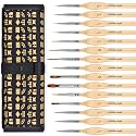 Golden Maple Miniature Paint Brushes, 15PC Model Brushes Micro Detail Paint Brush Set, Fine Detailing for Acrylics, Oils, Watercolors & Paint by Number, Figurine (Wooden)