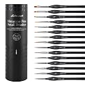 Golden Maple Miniature Paint Brushes, 15PC Model Brushes Micro Detail Paint Brush Set, Fine Detailing for Acrylics, Oils, Watercolors &amp; Paint by Number, Figurine (Black)