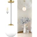 Golden Metal amp Glass Hanging Pendant Light