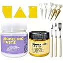 Golden Metallic Texture Paste & White Modeling Paste for Acrylic Painting