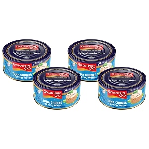 golden prize canned tuna chunks in spring water 185gpack of 4