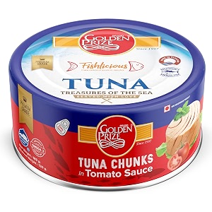 golden prize canned tuna chunks in tomato sauce 185g pack of 1