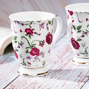 golden queen39s mug set of 2 for coffee tea milk  perfect for casual gatherings tea party or daily beverage  24 carat gold on foot button rose
