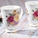 GOLDEN QUEEN'S Mug Set of 2 for Coffee, Tea, Milk | Perfect for Casual Gatherings, Tea Party or Daily Beverage | 24 Carat Gold on Foot (Maroon)