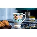 GOLDEN QUEEN'S Mug Set of 2 for Coffee, Tea, Milk | Perfect for Casual Gatherings, Tea Party or Daily Beverage | 24 Carat Gold on Foot (Blue Botanical)